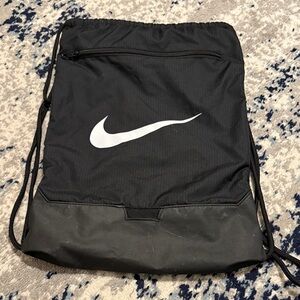 Nike Black and White Drawstring Backpack